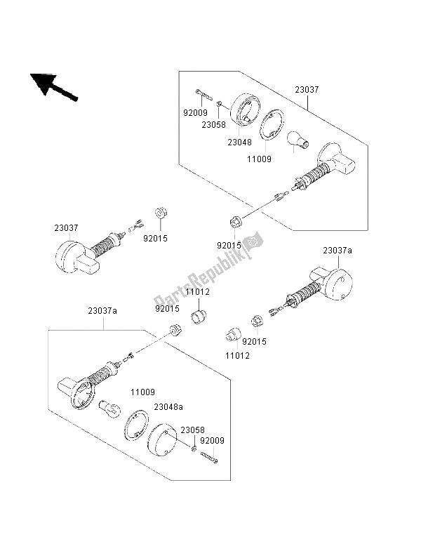 Tutte le parti per il Indicatori Di Direzione del Kawasaki KMX 125 2001