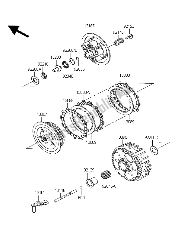 Toutes les pièces pour le Embrayage du Kawasaki KX 125 2007