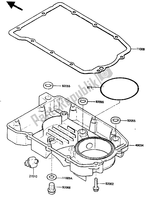 Todas las partes para Colector De Aceite de Kawasaki GPZ 600R 1986