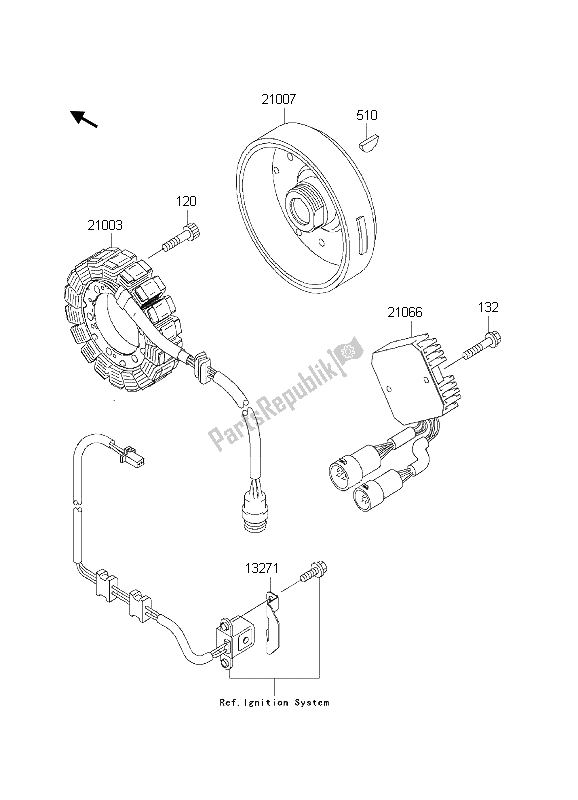 Tutte le parti per il Generatore del Kawasaki KVF 360 Prairie 4X4 2003