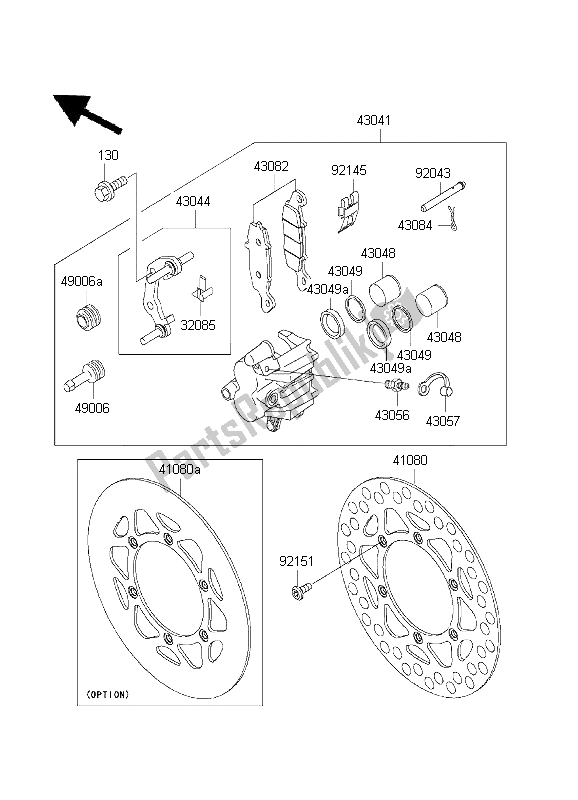 Toutes les pièces pour le Frein Avant du Kawasaki KX 85 SW 2003