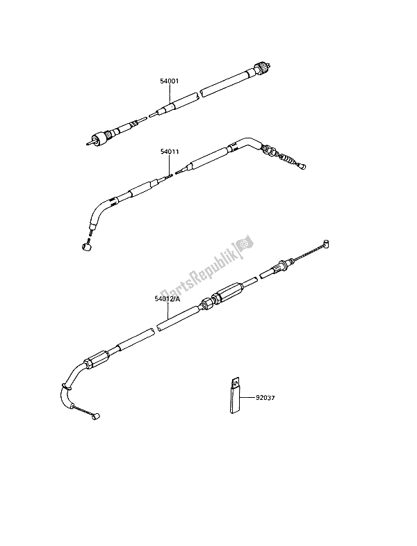 Todas as partes de Cabos do Kawasaki GT 550 1993