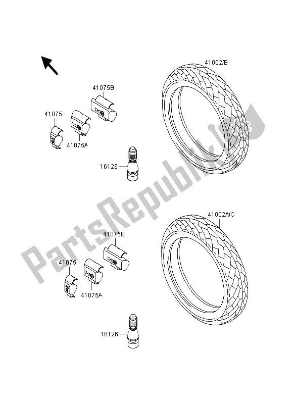 All parts for the Tires of the Kawasaki GPZ 500S 1995