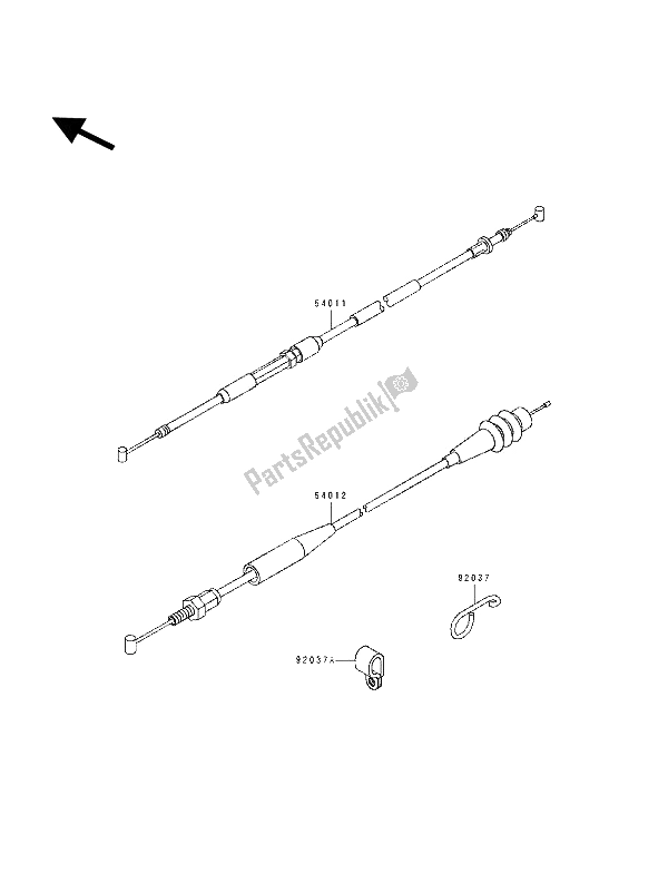 All parts for the Cables of the Kawasaki KX 125 1993