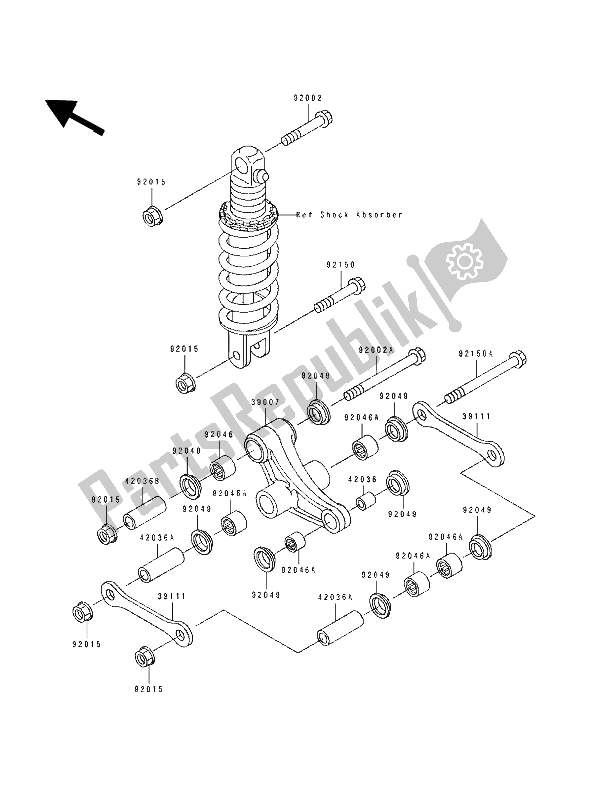 Todas as partes de Suspensão do Kawasaki ZXR 750 1994