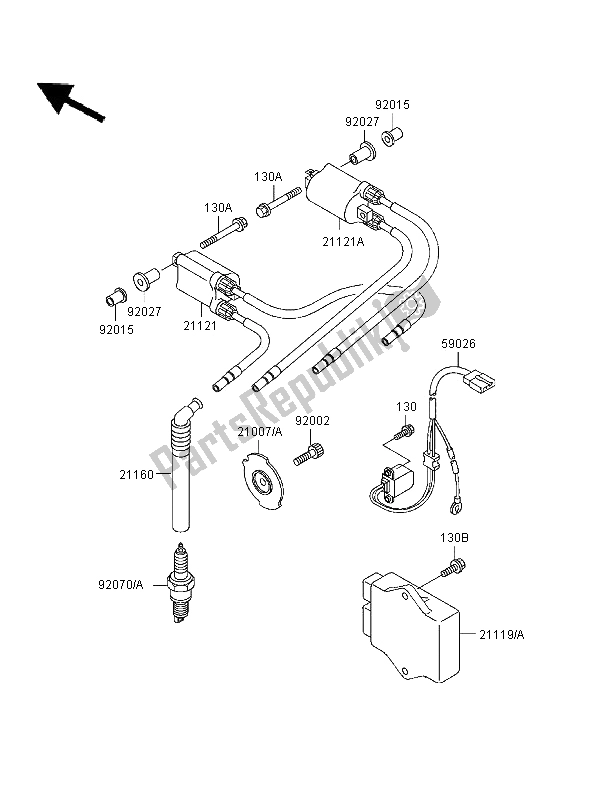 All parts for the Ignition System of the Kawasaki Ninja ZX 9R 900 1996