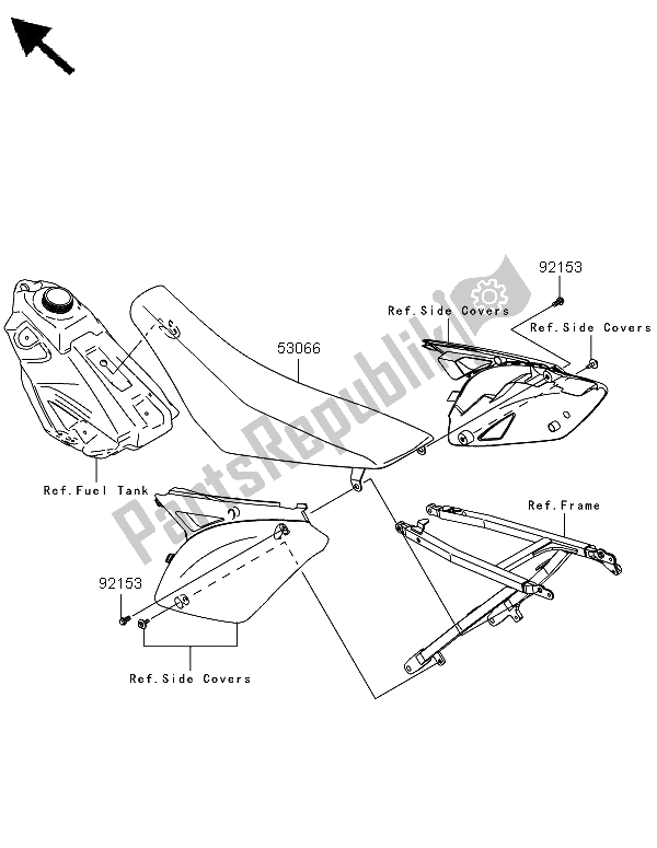 Todas las partes para Asiento de Kawasaki KX 250F 2009