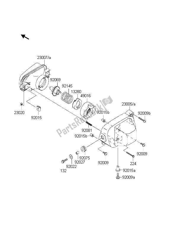 Toutes les pièces pour le Phare du Kawasaki KVF 650 Prairie 4X4 2003