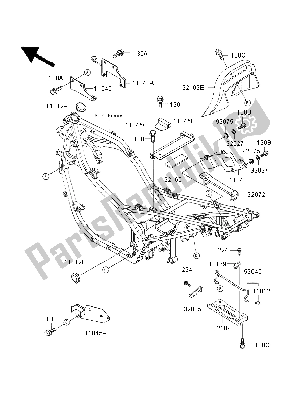 All parts for the Electro Bracket of the Kawasaki GPZ 500S UK 1996