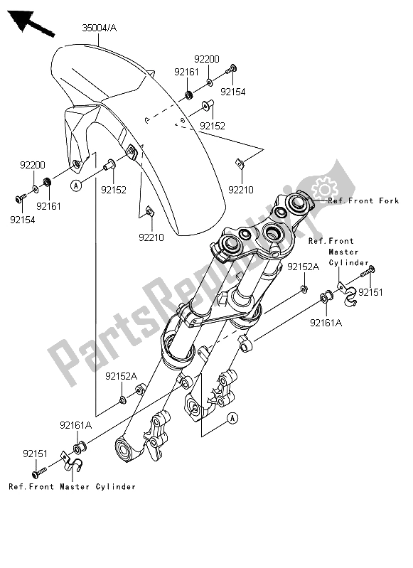 Tutte le parti per il Parafango Anteriore del Kawasaki ER 6F 650 2012