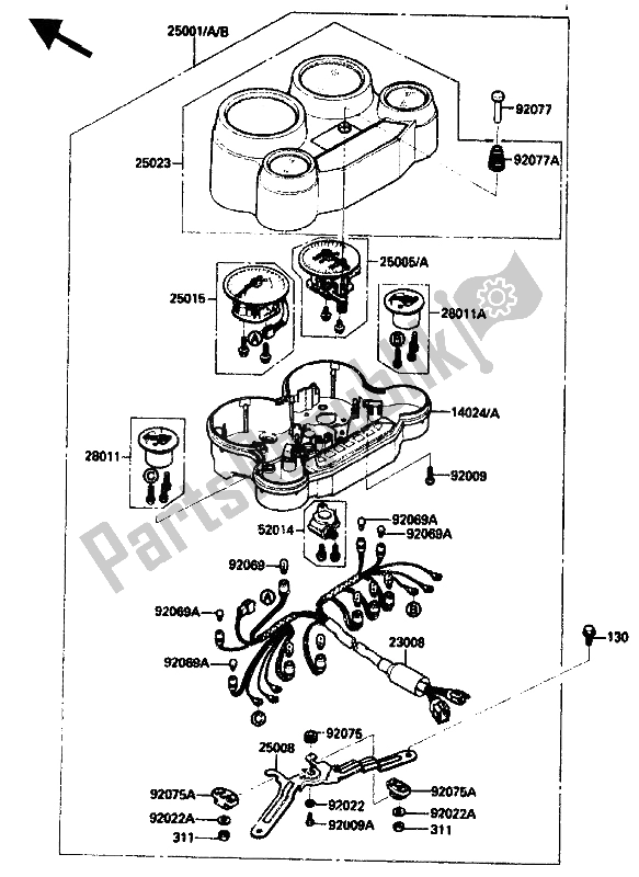 All parts for the Meter of the Kawasaki ZX 10 1000 1988