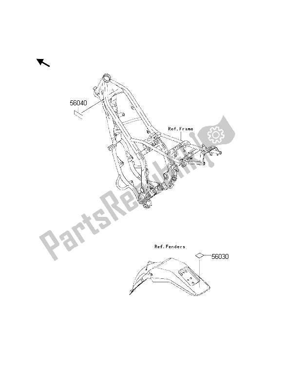 Tutte le parti per il Etichette del Kawasaki KDX 200 2000