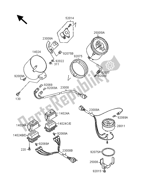 All parts for the Meter of the Kawasaki VN 15 1500 1995