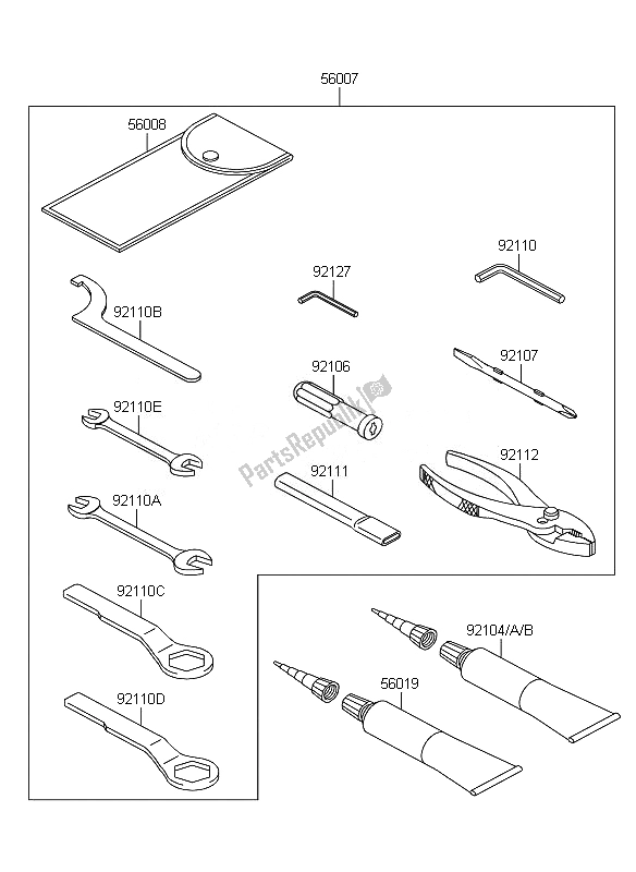 Alle onderdelen voor de Eigenaars Tools van de Kawasaki Z 750 ABS 2010