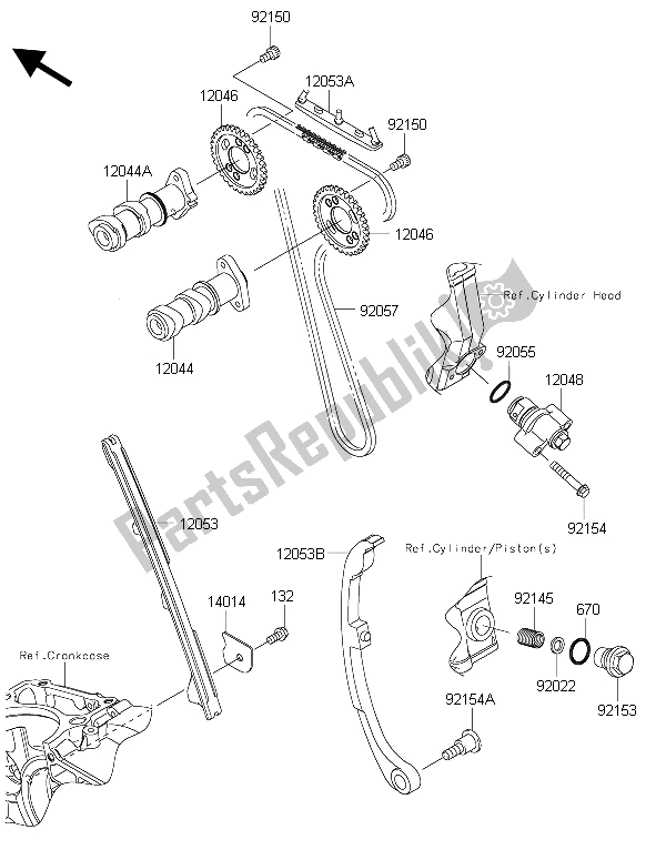 All parts for the Camshaft(s) & Tensioner of the Kawasaki Ninja 250 SL 2015