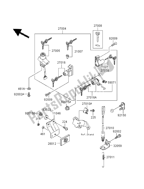 Tutte le parti per il Interruttore Di Accensione del Kawasaki GPZ 500S UK 1998