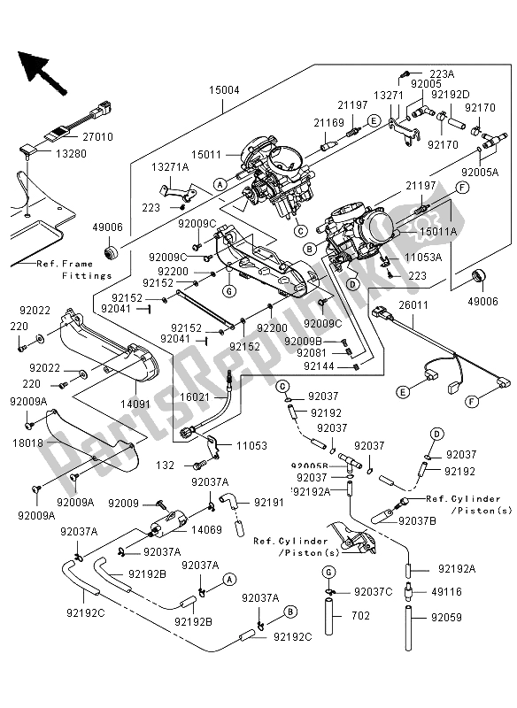 Tutte le parti per il Carburatore del Kawasaki KVF 650 4X4 2013