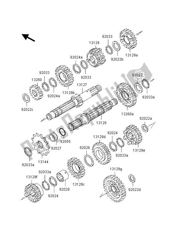 Tutte le parti per il Trasmissione del Kawasaki KLX 250R 1996