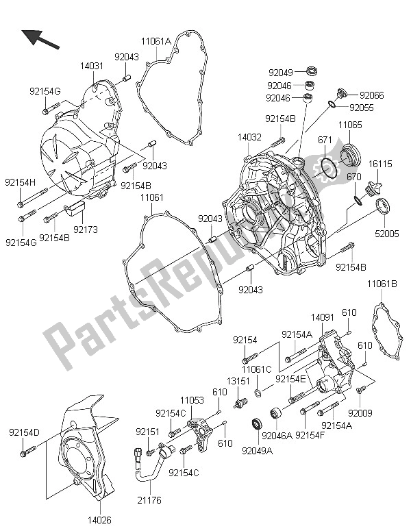 Todas las partes para Cubierta (s) Del Motor de Kawasaki ER 6F ABS 650 2016