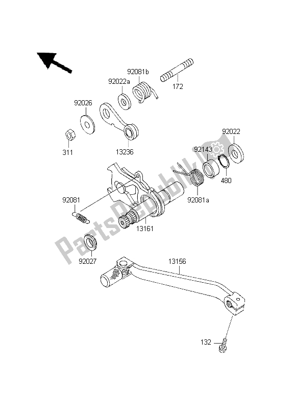 Todas las partes para Mecanismo De Cambio De Marcha de Kawasaki KLX 650R 1995