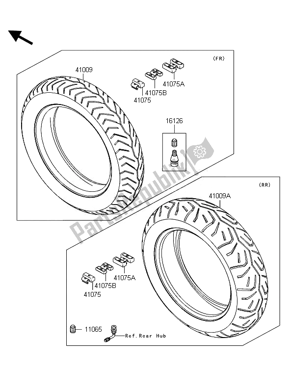 Tutte le parti per il Pneumatici del Kawasaki VN 1700 Classic Tourer ABS 2010