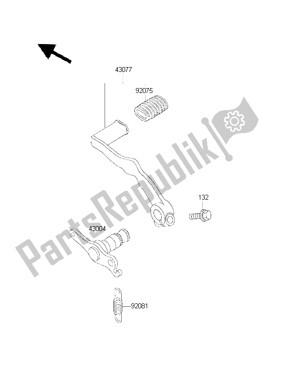 Tutte le parti per il Pedale Del Freno del Kawasaki KLE 500 2001