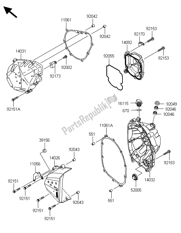 Todas las partes para Cubierta (s) Del Motor de Kawasaki Z 800 CDS 2013