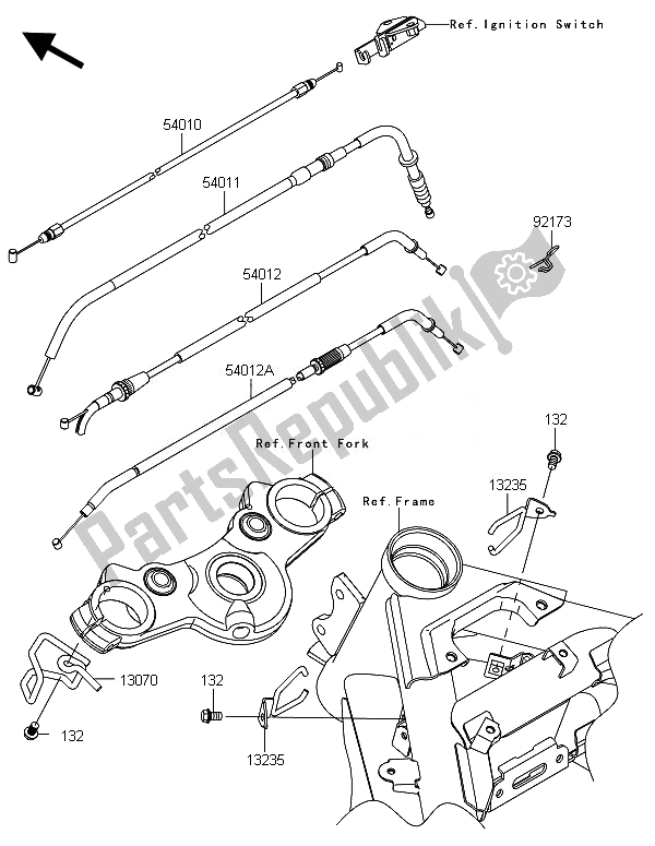 All parts for the Cables of the Kawasaki ER 6F ABS 650 2014