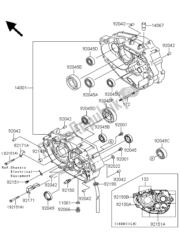 Tutte le parti per il Carter del Kawasaki KLX 250 2009