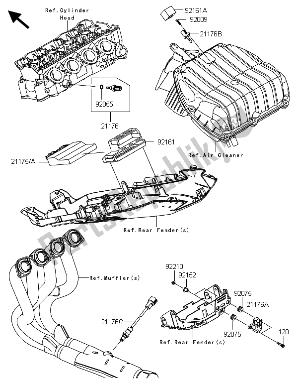 Todas as partes de Injeção De Combustível do Kawasaki Ninja ZX 6R ABS 600 2013