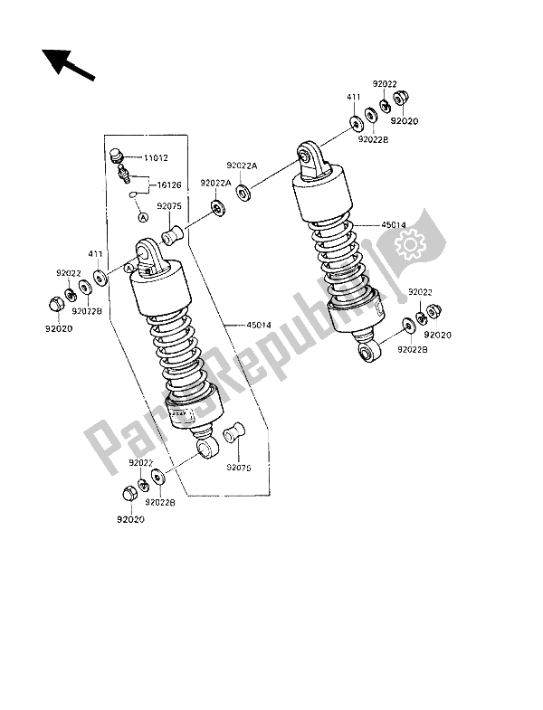 Toutes les pièces pour le Suspension Et Amortisseur du Kawasaki VN 750 Twin 1993