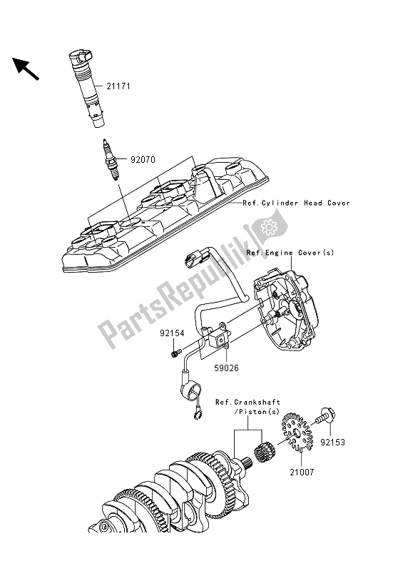 All parts for the Ignition System of the Kawasaki Ninja ZX 10R 1000 2013