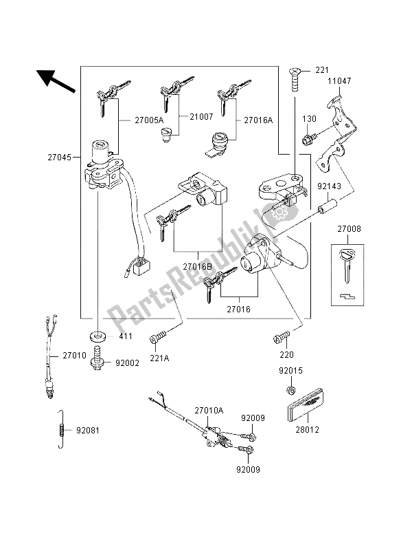 Tutte le parti per il Interruttore Di Accensione del Kawasaki ZZ R 600 1998