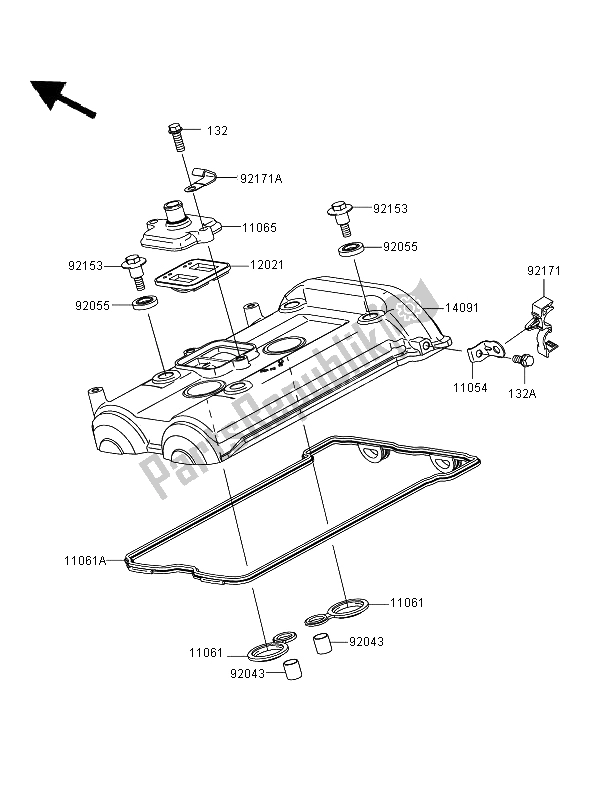 Toutes les pièces pour le Le Couvre-culasse du Kawasaki Versys 650 2009