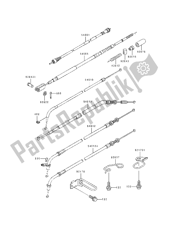 All parts for the Cables of the Kawasaki EN 500 1994