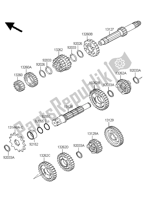 Todas las partes para Transmisión de Kawasaki KX 85 SW LW 2011