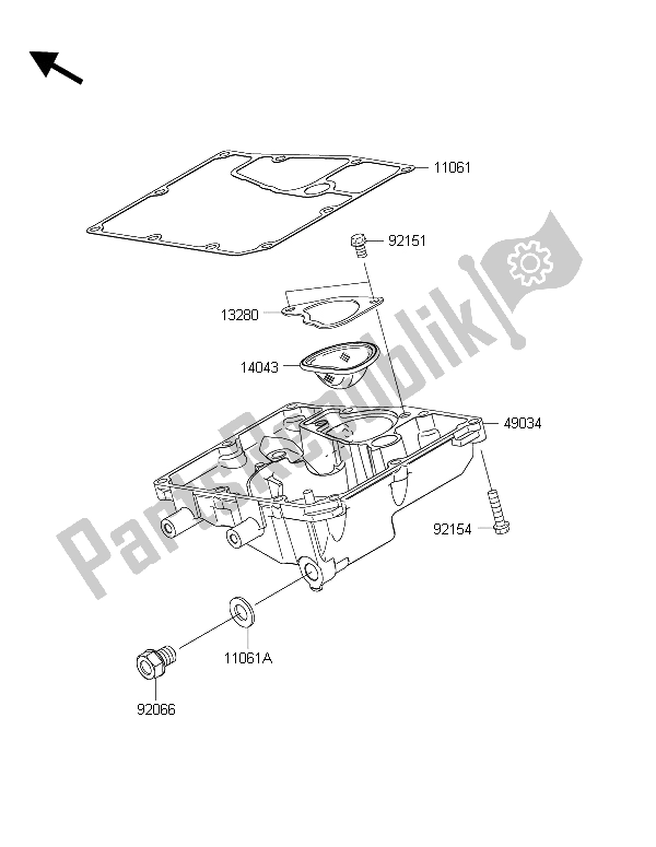 Toutes les pièces pour le Carter D'huile du Kawasaki ER 6F ABS 650 2015