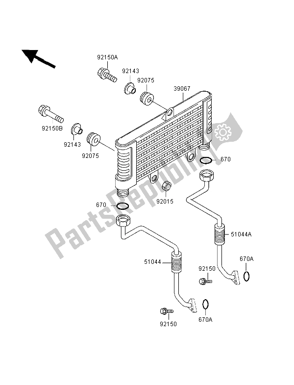 Tutte le parti per il Radiatore Dell'olio del Kawasaki Zephyr 550 1998