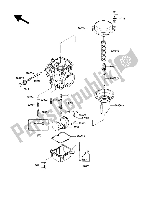 Tutte le parti per il Parti Del Carburatore del Kawasaki GPZ 600R 1989