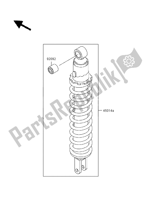 Toutes les pièces pour le Amortisseurs du Kawasaki KLR 650 1996