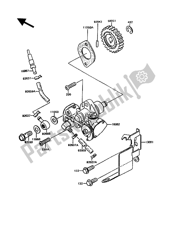 Toutes les pièces pour le La Pompe à Huile du Kawasaki KMX 125 1992