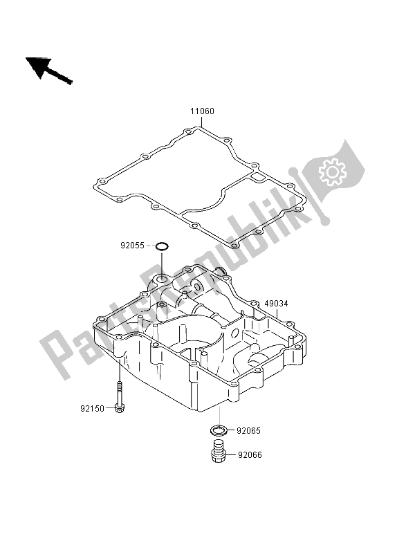 All parts for the Oil Pan of the Kawasaki Ninja ZX 9R 900 1996