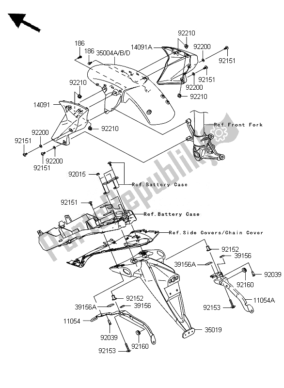 Todas las partes para Defensas de Kawasaki Z 1000 2007