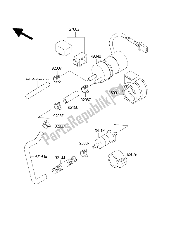 Alle onderdelen voor de Benzine Pomp van de Kawasaki ZZ R 600 2001