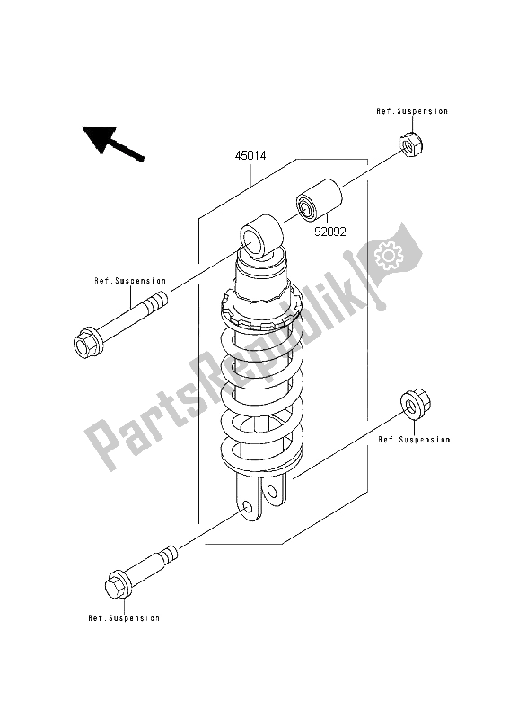 Tutte le parti per il Ammortizzatore del Kawasaki KLE 500 1996