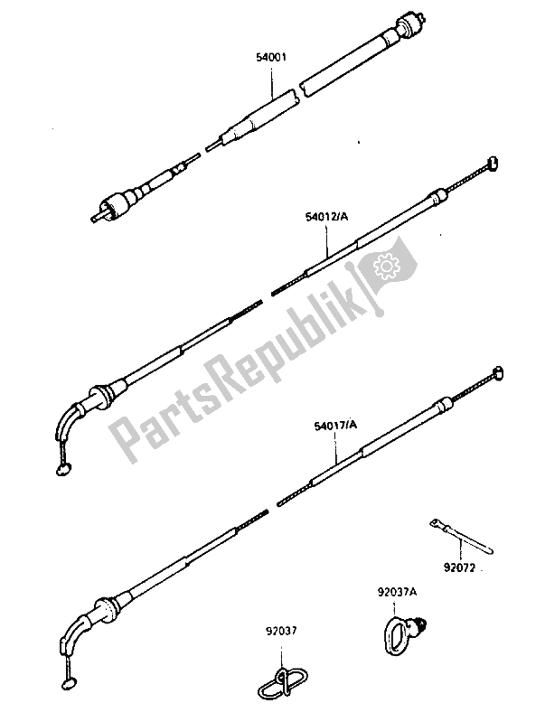 Wszystkie części do Kabel Kawasaki GPZ 900R 1985