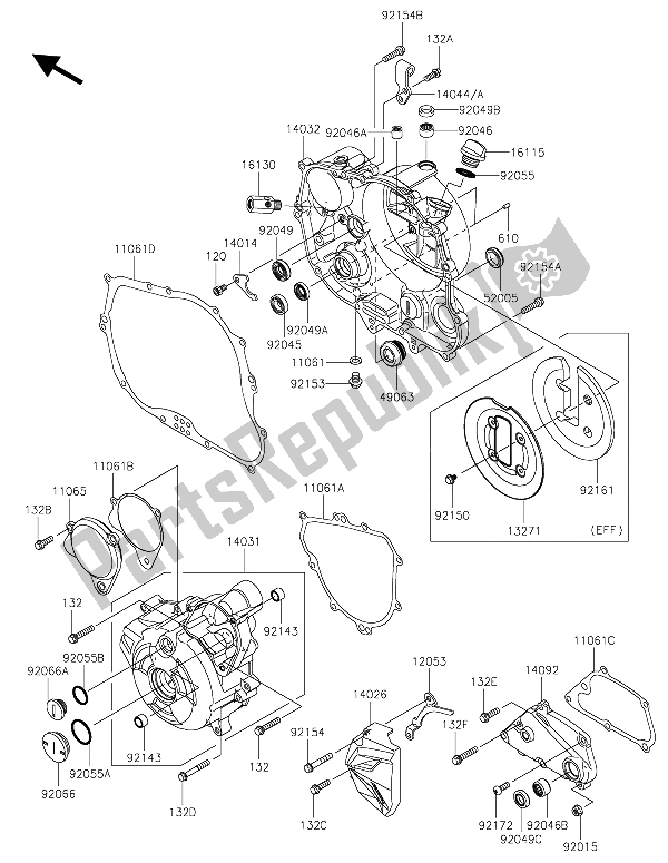 Toutes les pièces pour le Capot (s) Moteur du Kawasaki Z 250 SL 2015