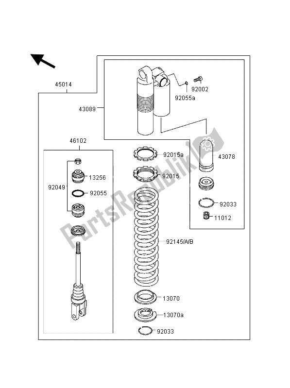 Tutte le parti per il Ammortizzatore del Kawasaki KX 250 2000