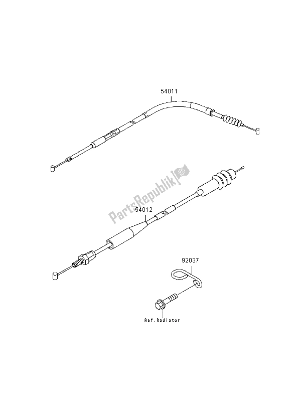 All parts for the Cables of the Kawasaki KX 250 2000