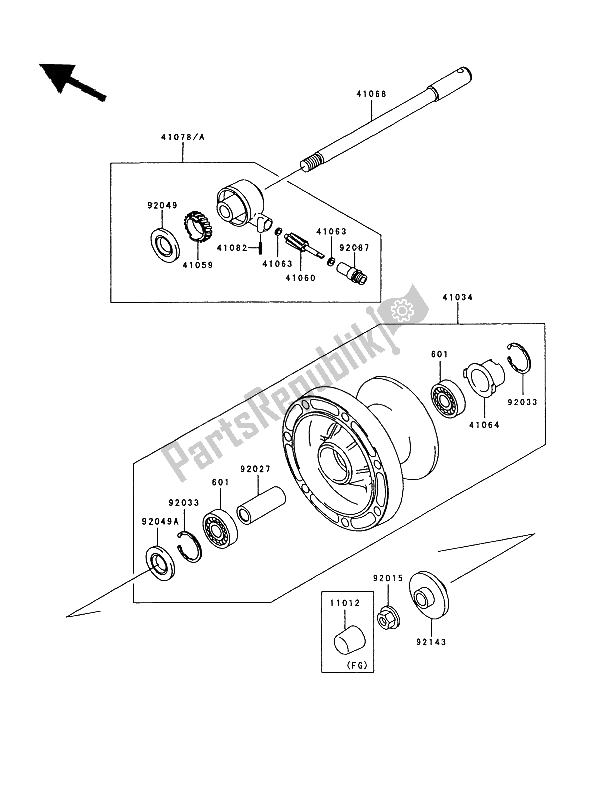 Todas las partes para Buje Delantero de Kawasaki VN 15 1500 1994